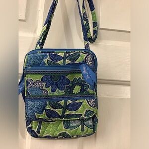 Vera Bradley Floral Crossbody Bag in Blue and Green
